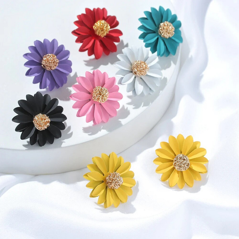 Μόδα Daisy Flower Ear Stud Νέο κορεατικό στιλ ιδιοσυγκρασίας σκουλαρίκια για γυναίκες Μπαρόκ σκουλαρίκι Διακόσμηση αυτιών Κομψό κόσμημα γοητείας