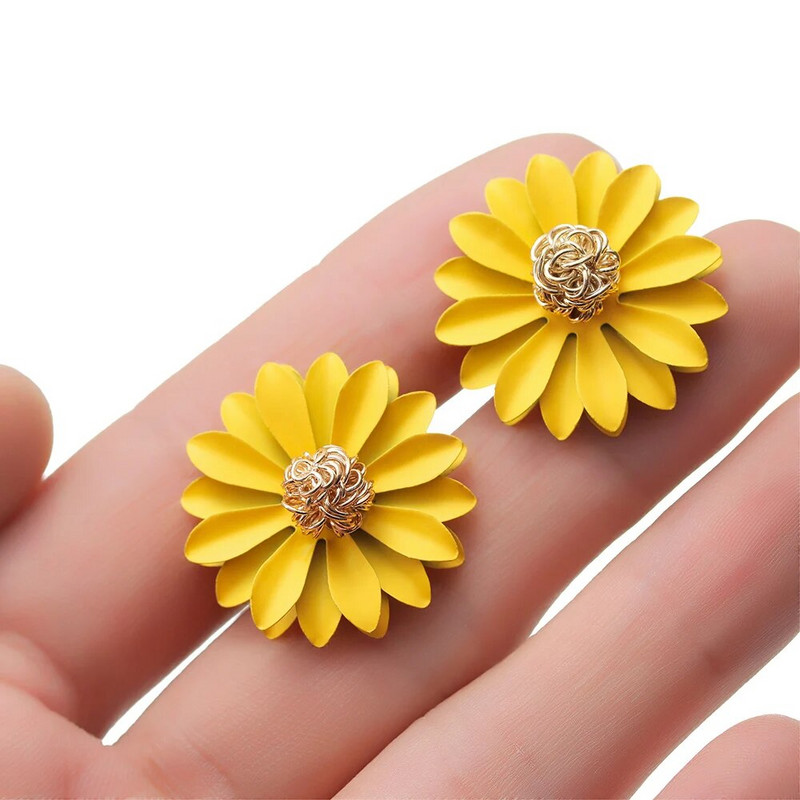 Μόδα Daisy Flower Ear Stud Νέο κορεατικό στιλ ιδιοσυγκρασίας σκουλαρίκια για γυναίκες Μπαρόκ σκουλαρίκι Διακόσμηση αυτιών Κομψό κόσμημα γοητείας