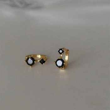 Γυναικεία Vintage Minimal Hoop Σκουλαρίκια Tiny Huggies Μαύρη πέτρα Ζιργκόν Γυναικεία Απλό στυλ Μικρό Σκουλαρίκι Piercing Κοσμήματα Δώρα
