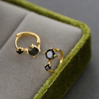 Γυναικεία Vintage Minimal Hoop Σκουλαρίκια Tiny Huggies Μαύρη πέτρα Ζιργκόν Γυναικεία Απλό στυλ Μικρό Σκουλαρίκι Piercing Κοσμήματα Δώρα