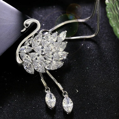 Vintage óceánkék kristály hosszú nyaklánc női bizsu divat ékszerek nyakláncok és medálok klasszikus ajándék etnikai stílus