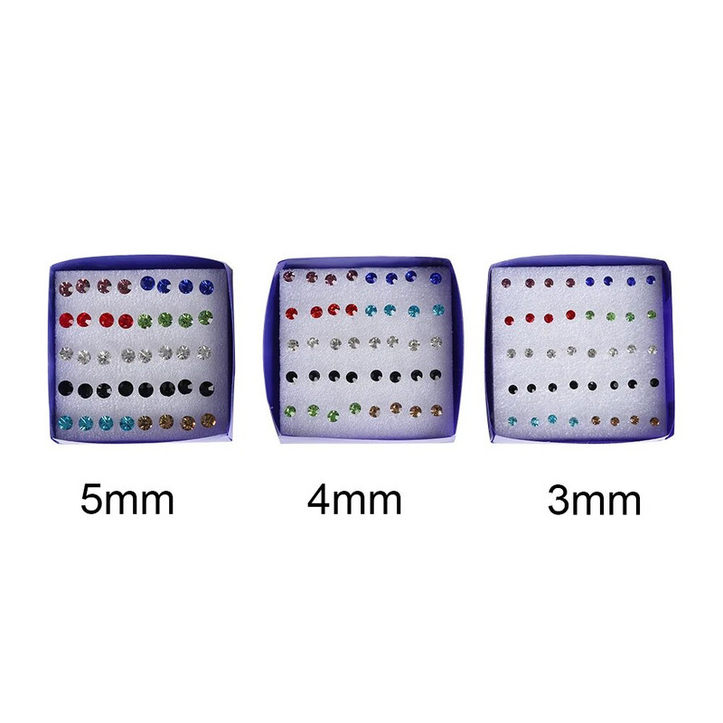 40 gab. Daudzkrāsu akmens kristāla auskaru komplekts Eleganti auskari Izvairīšanās no alerģijas Piespraudes auskaru komplekts Sievietēm Meitenēm Juvelierizstrādājumu vairumtirdzniecība