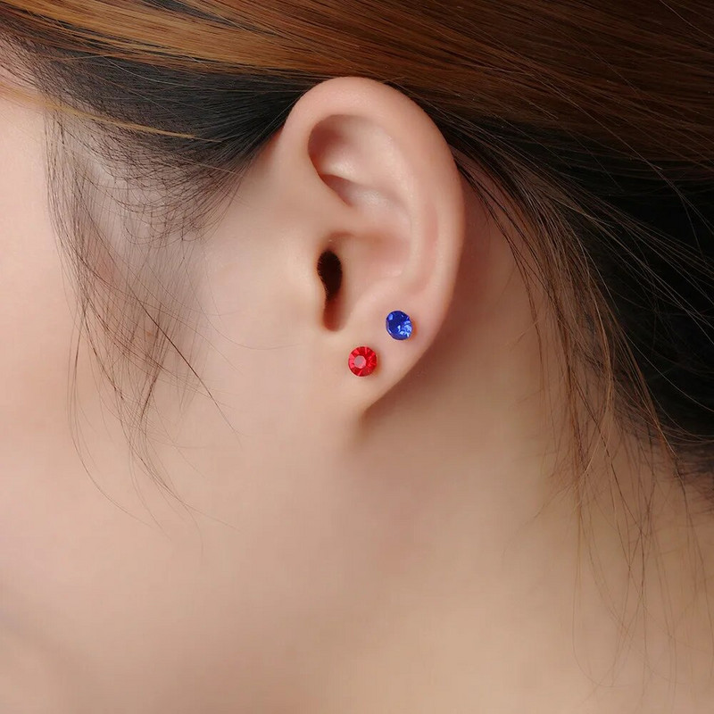 40 gab. Daudzkrāsu akmens kristāla auskaru komplekts Eleganti auskari Izvairīšanās no alerģijas Piespraudes auskaru komplekts Sievietēm Meitenēm Juvelierizstrādājumu vairumtirdzniecība