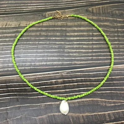 Vienkāršu sēklu krelles gliemežvāku kaklarota sievietēm, stīgu pērlītēm, īsiem apvalkiem, kaklarota, kaklarota, rotaslieta, 16 collas, kaklarota, dāvana