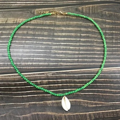 Vienkāršu sēklu krelles gliemežvāku kaklarota sievietēm, stīgu pērlītēm, īsiem apvalkiem, kaklarota, kaklarota, rotaslieta, 16 collas, kaklarota, dāvana