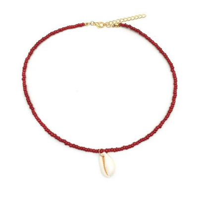 Vienkāršu sēklu krelles gliemežvāku kaklarota sievietēm, stīgu pērlītēm, īsiem apvalkiem, kaklarota, kaklarota, rotaslieta, 16 collas, kaklarota, dāvana