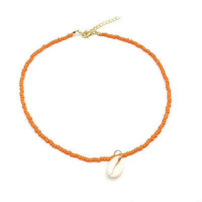 Vienkāršu sēklu krelles gliemežvāku kaklarota sievietēm, stīgu pērlītēm, īsiem apvalkiem, kaklarota, kaklarota, rotaslieta, 16 collas, kaklarota, dāvana