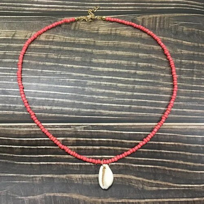 Vienkāršu sēklu krelles gliemežvāku kaklarota sievietēm, stīgu pērlītēm, īsiem apvalkiem, kaklarota, kaklarota, rotaslieta, 16 collas, kaklarota, dāvana