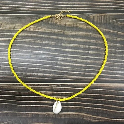 Vienkāršu sēklu krelles gliemežvāku kaklarota sievietēm, stīgu pērlītēm, īsiem apvalkiem, kaklarota, kaklarota, rotaslieta, 16 collas, kaklarota, dāvana