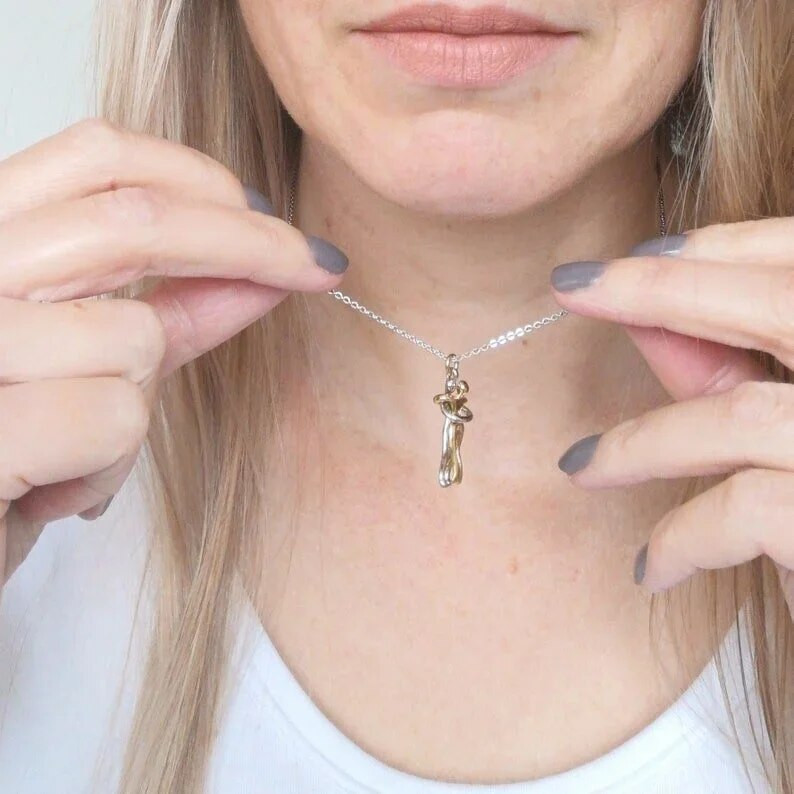 Nježna ogrlica za zagrljaj Privjesci od nehrđajućeg čelika Modni nakit Valentinovo Božićni dar za parove Savršen dar za voljenu osobu