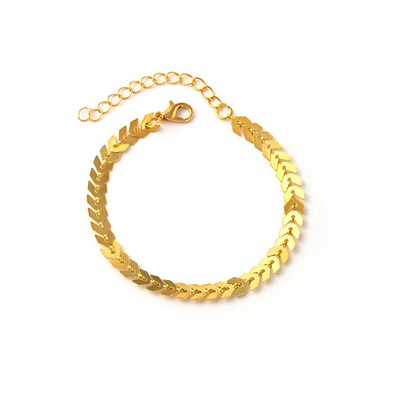 IngeSight.Z Minimālisms Lidmašīnas Forma V Sequins Rokassprādzes Sievietēm Šarms Zelta krāsa Rokas ķēde Rokassprādze Rokassprādzes Rotaslietas Dāvana