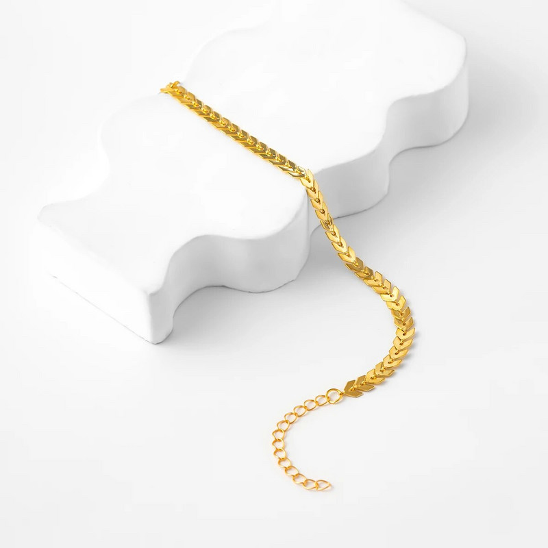 IngeSight.Z Minimālisms Lidmašīnas Forma V Sequins Rokassprādzes Sievietēm Šarms Zelta krāsa Rokas ķēde Rokassprādze Rokassprādzes Rotaslietas Dāvana