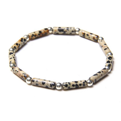 Mada Kvadratinis vamzdelis Akmens karoliukai Apyrankė Natūralus lapis lazuli karoliukais sidabro spalvos apvalus rutulinis žavesys apyrankė Papuošalai Moterys Vyrai