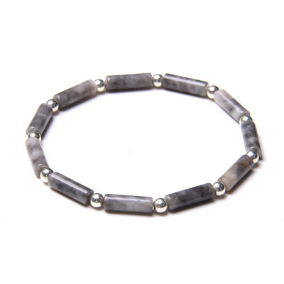 Mada Kvadratinis vamzdelis Akmens karoliukai Apyrankė Natūralus lapis lazuli karoliukais sidabro spalvos apvalus rutulinis žavesys apyrankė Papuošalai Moterys Vyrai