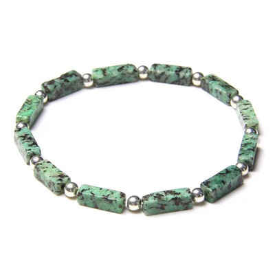 Mada Kvadratinis vamzdelis Akmens karoliukai Apyrankė Natūralus lapis lazuli karoliukais sidabro spalvos apvalus rutulinis žavesys apyrankė Papuošalai Moterys Vyrai