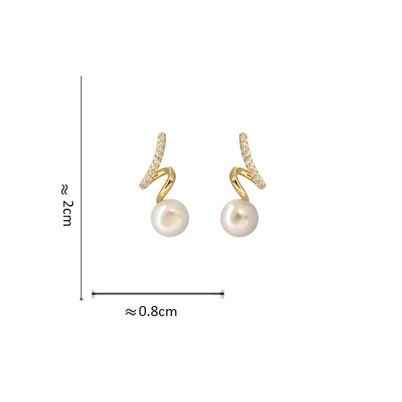 Elegáns, romantikus, egyedi csavaros gyöngy fülbevaló nőknek koreai divat ékszer parti lány hölgy temperamentum kiegészítők