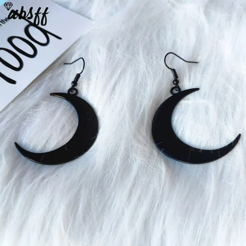 Pusmēness auskari Noslēpumainas gotiskas rotaslietas mēness ragana ķeltu pagāns viken mēness Dievs mēness fāze ragana dieviete modes sieviete dāvana