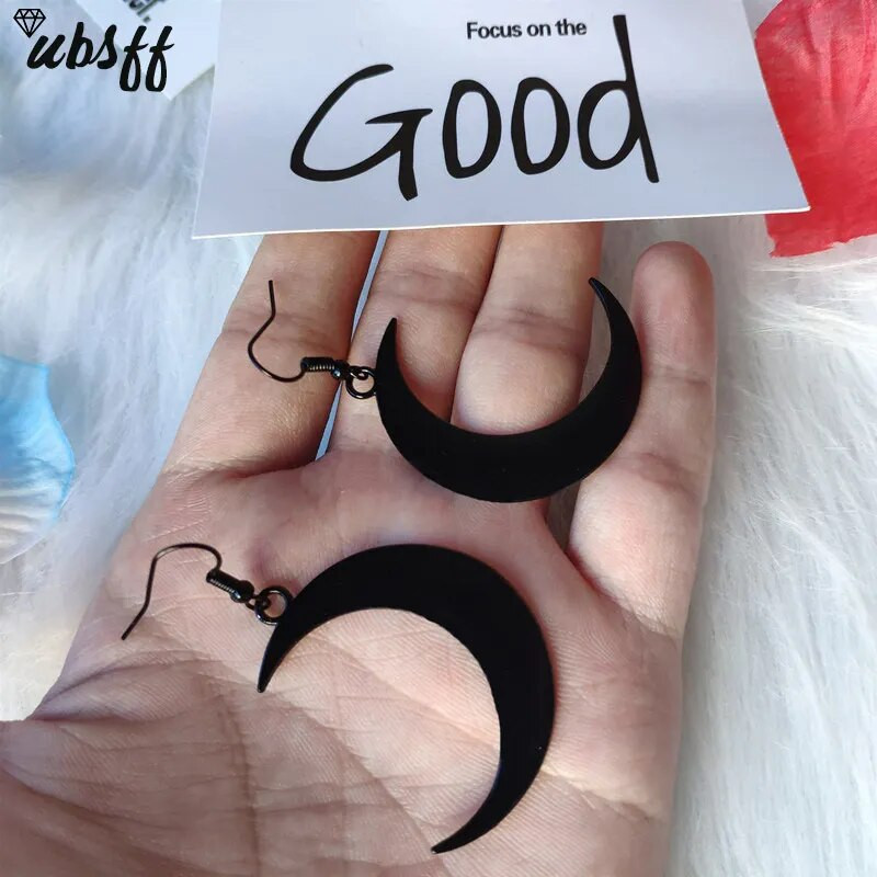 Pusmēness auskari Noslēpumainas gotiskas rotaslietas mēness ragana ķeltu pagāns viken mēness Dievs mēness fāze ragana dieviete modes sieviete dāvana