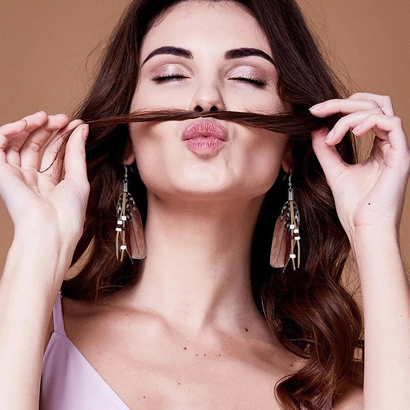 Moteriški dirbtinių plunksnų auskarai Boho rankų darbo itin lengvi povo plunksnų kutais kutais ilgai kabanti auskarai vakarėliui papuošalai Dovana