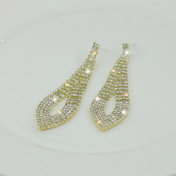Σκουλαρίκια με μακριές φούντες από κρύσταλλο πολυτελείας γεωμετρικά κρέμονται μεγάλα σκουλαρίκια γυναικεία γυναικεία νυφικά σκουλαρίκια γάμου χονδρική