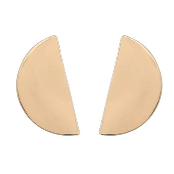 Уникален дизайн Za Metal Half Moon Earrings for Women Retro Punk Geometric Maxi Flat Stud Earrings Женски бижута на едро