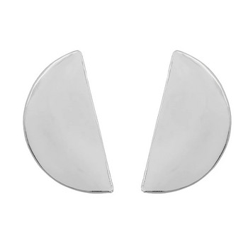 Уникален дизайн Za Metal Half Moon Earrings for Women Retro Punk Geometric Maxi Flat Stud Earrings Женски бижута на едро
