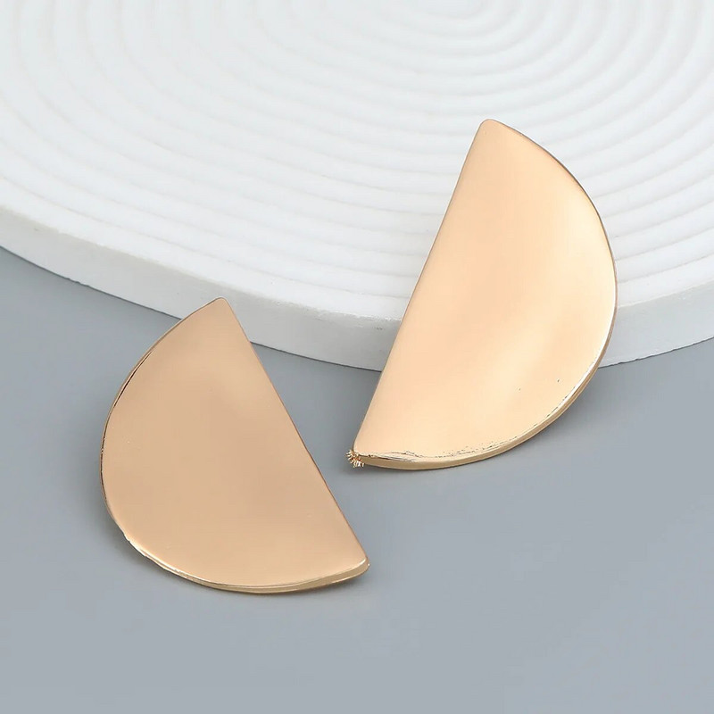 Unikalaus dizaino Za metaliniai pusmėnulio auskarai moterims Retro punk geometriniai maxi plokščiapadžiai auskarai moteriški didmeninė prekyba juvelyriniais dirbiniais