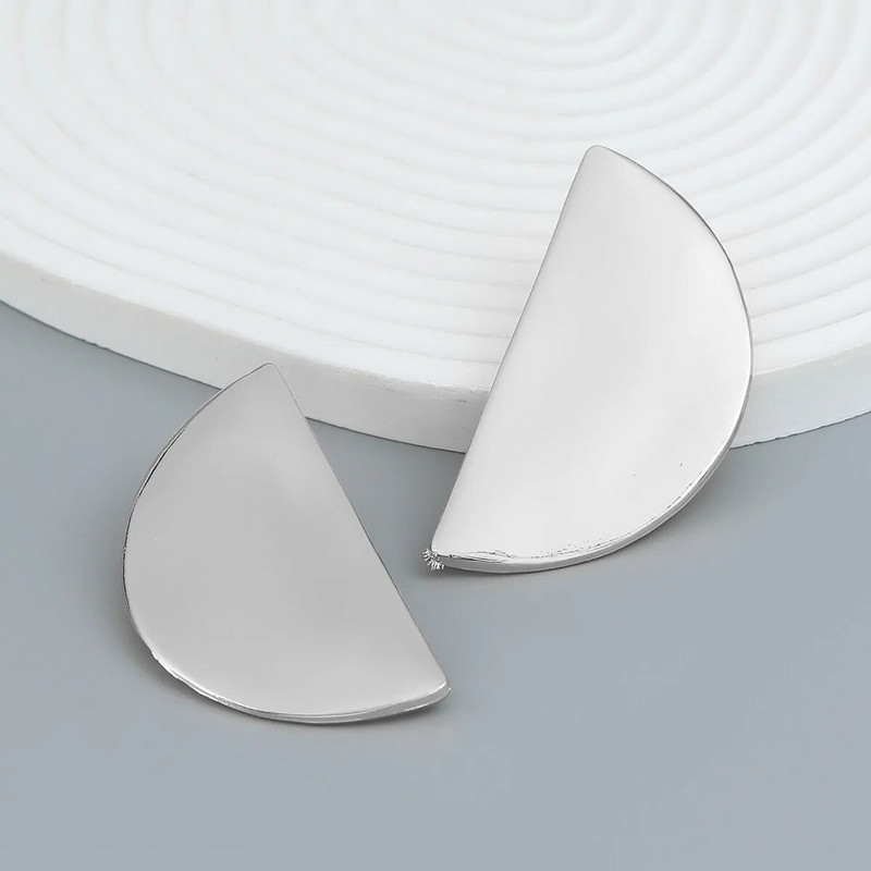 Unikalaus dizaino Za metaliniai pusmėnulio auskarai moterims Retro punk geometriniai maxi plokščiapadžiai auskarai moteriški didmeninė prekyba juvelyriniais dirbiniais