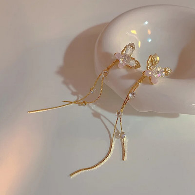 Naujos mados Sweet Bow Opal Stud Stud Auskarai Moterims Merginoms Baroko imitacija Perlų Nefritas Hetiano auskarai Vestuvių vakarėlio papuošalai