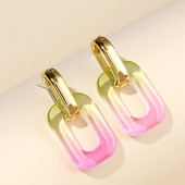 серьги Caurspīdīga ģeometriskā gradienta krāsa divkrāsu akrila auskari sievietēm Vasaras pludmales izbrauciens Y2K kāzu rotaslietas