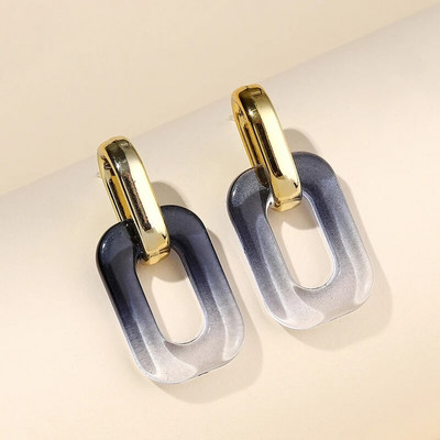 серьги Caurspīdīga ģeometriskā gradienta krāsa divkrāsu akrila auskari sievietēm Vasaras pludmales izbrauciens Y2K kāzu rotaslietas