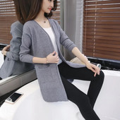 Rudens un ziemas modes silts sieviešu ikdienas trikotāžas džemperis Jaciņš ar garām piedurknēm džemperis Ārdrēbes mīksts, plāns džemperis