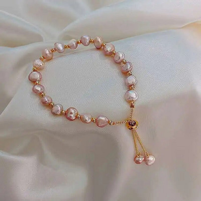 Kpop Irregular Imitation Pearl Bracelet για Γυναικεία Κορεατικά μενταγιόν από φυσική πέτρα με ρυθμιζόμενη μανσέτα βραχιόλια επετειακό κόσμημα