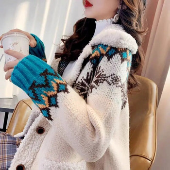 Φθινοπωρινό και χειμώνα νέο πουλόβερ Ζακέτα γυναικεία τσέπη με κουμπιά παχύρρευστη νέα κορεατική χαλαρή γυναικεία παλτό με άνεμο στο δρόμο