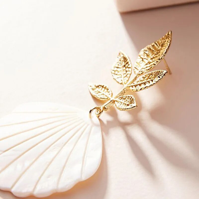 VG 6YM zelta krāsas lapu piekariņi Auskari Sieviešu Luksusa Vintage Personības Dangle Auskari Radoši Eleganti Aksesuāri Dāvana