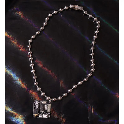 Asmenybė perdėta hiphopo punk kiberpunk elektrinis lentų kaklo pakabukas moterims Vyrams Y2K papuošalai HUANZHI 2022 NAUJA Karšta