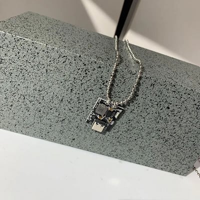 Asmenybė perdėta hiphopo punk kiberpunk elektrinis lentų kaklo pakabukas moterims Vyrams Y2K papuošalai HUANZHI 2022 NAUJA Karšta