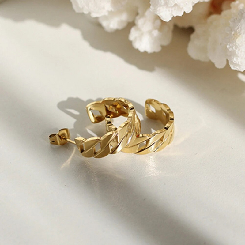 SUNIBI nerūsējošā tērauda auskaru auskari sievietēm Mazi vienkārši apaļi stīpas auskari Aplis Steampunk Aksesuāri Rotaslietas