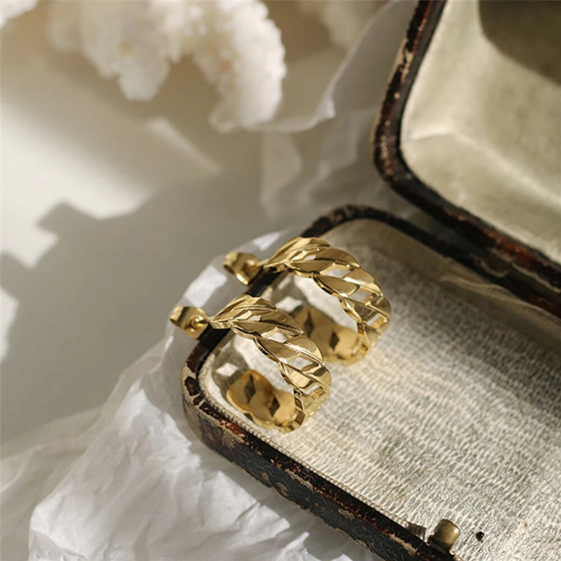 SUNIBI nerūsējošā tērauda auskaru auskari sievietēm Mazi vienkārši apaļi stīpas auskari Aplis Steampunk Aksesuāri Rotaslietas