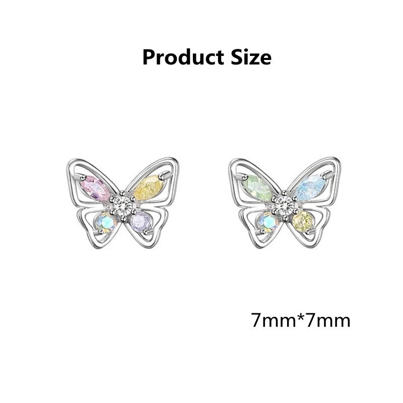 Női ékszerek ezüst színes cirkon üreges pillangós fülbevaló nőknek Anime pillangós fülbevaló Valentin-napi ajándék