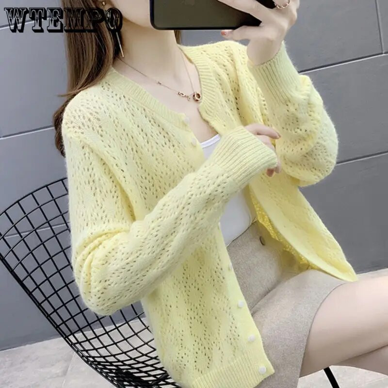 Kevad-sügis kampsun Kardigan Kootud päikesekaitse Sall Õhuke mantel Pikkade varrukatega kampsun Kampsunid Tüdrukule Summer Drop Shipping