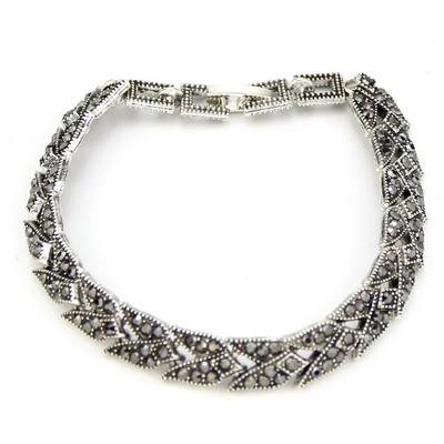 Αγαπημένο γυναικείο δώρο Neovisson Vintage Τουρκικό βραχιόλι Ασημί Χρώμα Κρύσταλλο Bohemia Link Βραχιόλι Charm Evil Eye Jewelry