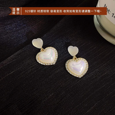 Luksusa sirds pērļu auskari kaklarotu komplekts Elegants šarms franču romantisks atslēgas kaula ķēde jubilejas dāvanu rotaslietu komplekts apkakles