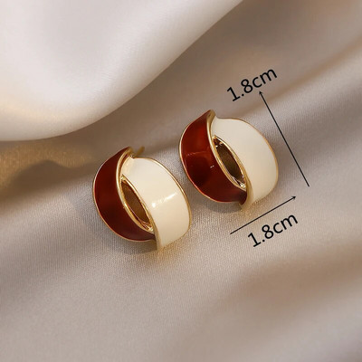 Saldie bordo emaljas sirds auskari sievietēm zelta krāsā metāla mīlestības persiku karājas karājas ausīs vintage rotaslietas meitene Brincos