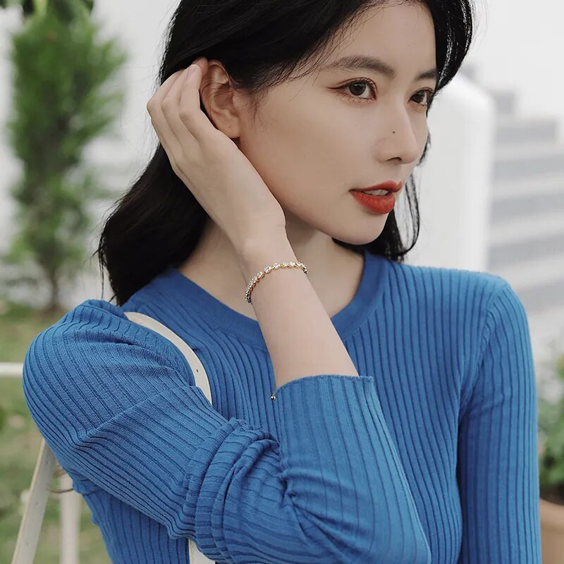 Luksusa augstākās kvalitātes cirkona velkamās regulējamas šarmu rokassprādzes sievietēm 2023. gada korejiešu modes rotaslietas kāzu ballītei, vienkārša rokassprādze meitenei