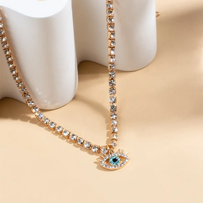 Modes Turkish Evil Eyes kaklarotas sievietēm Bohēmijas vintage īsas kristāla atslēgas kaula ķēde Velna kulonu kaklarota ballītes rotaslietas