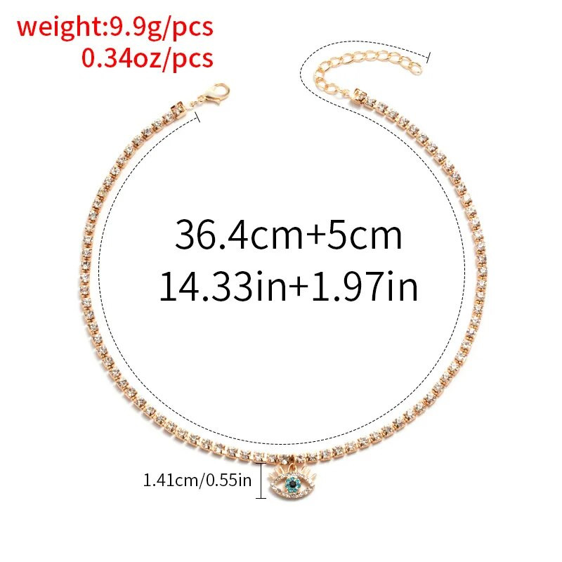 Modes Turkish Evil Eyes kaklarotas sievietēm Bohēmijas vintage īsas kristāla atslēgas kaula ķēde Velna kulonu kaklarota ballītes rotaslietas