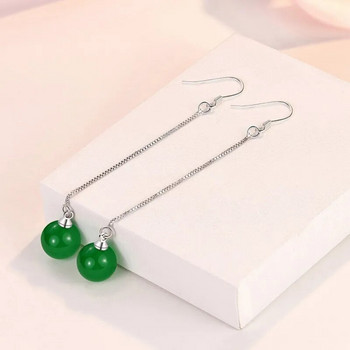 Κομψά μοντέρνα vintage σκουλαρίκια κρεμαστά με οπάλιο για γυναίκες με κρεμαστό σκουλαρίκι από φυσική πράσινη πέτρα Κοσμήματα Δώρο για πάρτι Pendientes Mujer