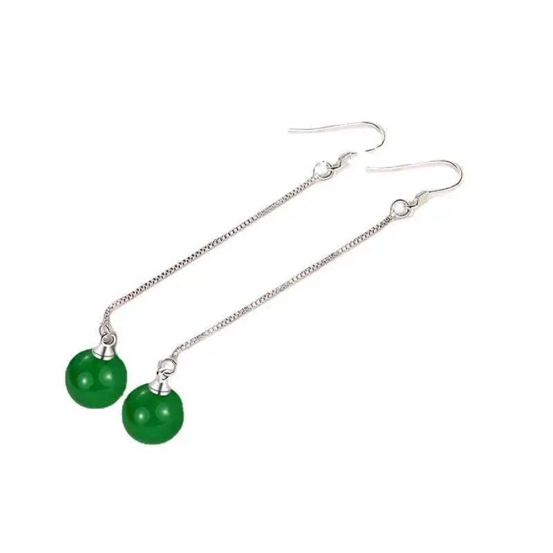 Elegáns divatos vintage opál lógó fülbevaló nőknek Természetes zöld kő medál fülbevaló parti ékszer ajándék Pendientes Mujer