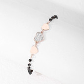 Prabangi nerūdijančio plieno širdies formos cirkonio apyrankė moterims, prabangi 2022 m. krištolo karoliukų grandinė, reguliuojama apskritimo grandinė